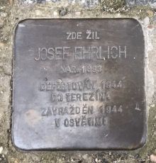 Stolperstein - Ehrlich Josef. Zdroj: Archiv města Plzně.