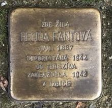 Stolperstein - Regina Fantová.  Zdroj: Archiv města Plzně