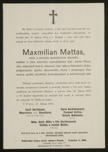 AmP, Sbírka úmrtních oznámení, Mattas Maxmilian