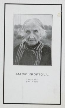AmP, Sbírka úmrtních oznámení, Kroftová Marie