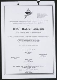 AmP, Sbírka úmrtních oznámení, Abrešek Hubert