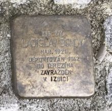 Stolperstein - Bondy Ladislav. Zdroj: Archiv města Plzně.