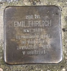 Stolperstein - Ehrlich Emil. Zdroj: Archiv města Plzně.
