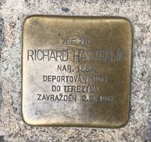 Stolperstein - Hasterlík Richard. Zdroj: Archiv města Plzně.