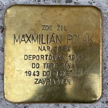 Stolperstein - Polák Maxmilián. Zdroj: Archiv města Plzně
