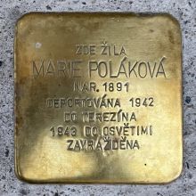Stolperstein - Poláková Marie. Zdroj: Archiv města Plzně