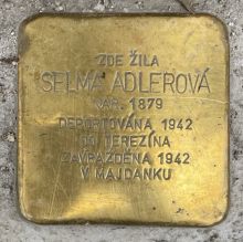 Stolperstein - Selma Adlerová.  Zdroj: Archiv města Plzně.