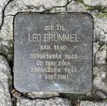 Stolperstein - Leo Brummel.  Zdroj: Archiv města Plzně. 