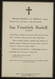 AmP, Sbírka úmrtních oznámení, Rudolf František