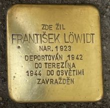 Stolperstein - František Löwidt. Zdroj: Archiv města Plzně.