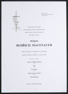 AmP, Sbírka úmrtních oznámení - Bedřich Macenauer
