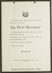 AmP, Sbírka úmrtních oznámení - Macenauer Pavel