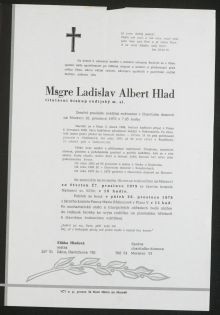 AmP, Sbírka úmrtních oznámení - Hlad Ladislav