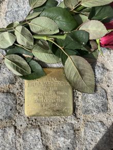 Stolperstein - Weinerová.  Zdroj: Archiv města Plzně. 